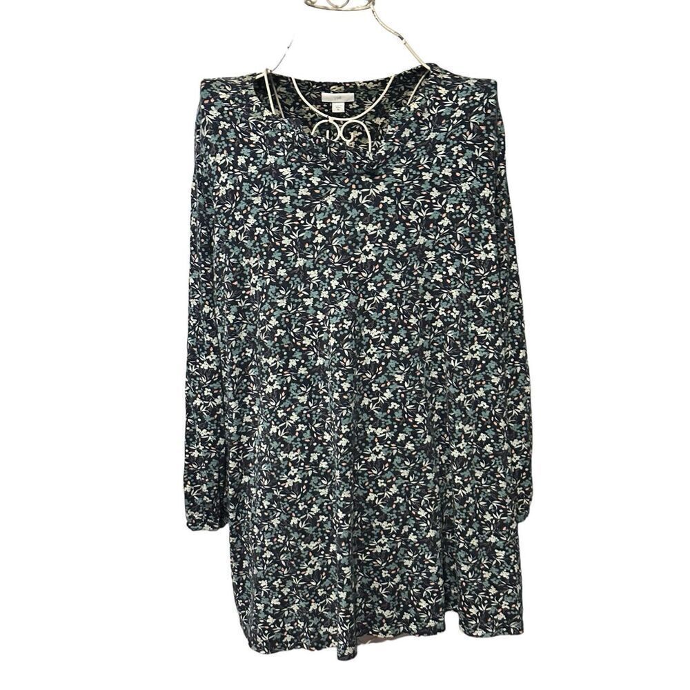 Stunning J. Jill Floral print Tunic Long Shirt or Mini Dress Women’s XL Long Sle
